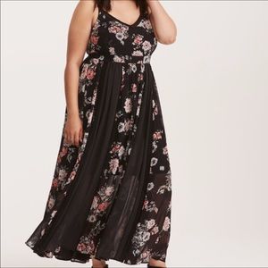NEW Torrid FLORAL PRINT Crochet Inset MAXI DRESS